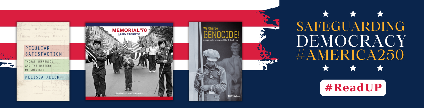 A promotional banner featuring three book covers (